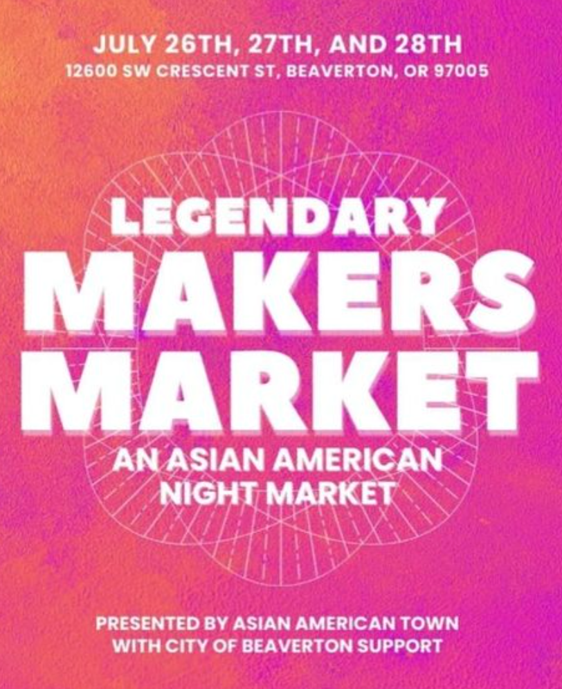 Market flyer for Legendary Makers Market in Beaverton, OR